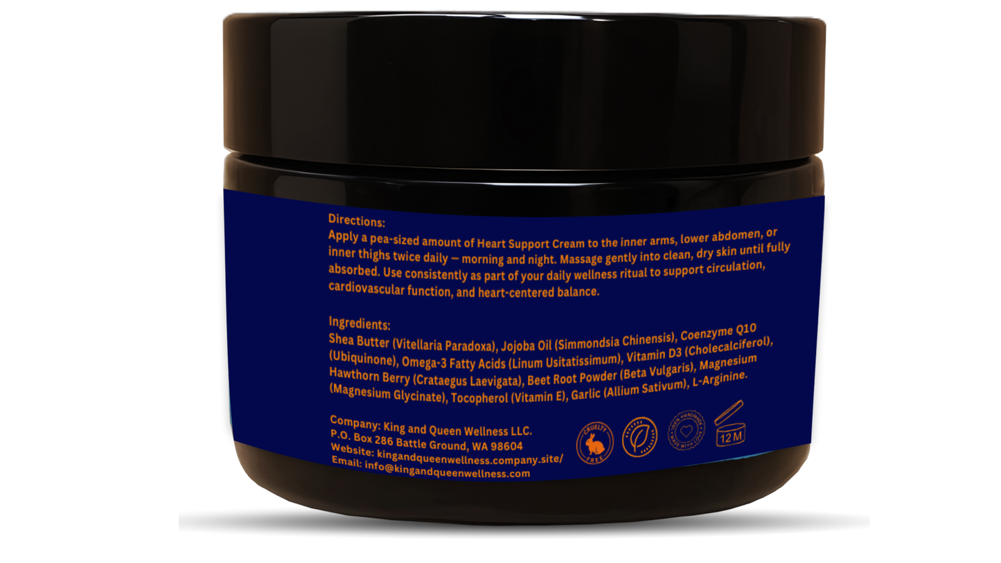 Heart Cream – Circulation Energy Support Balm • CoQ10 • Omega 3 • Hawthorn