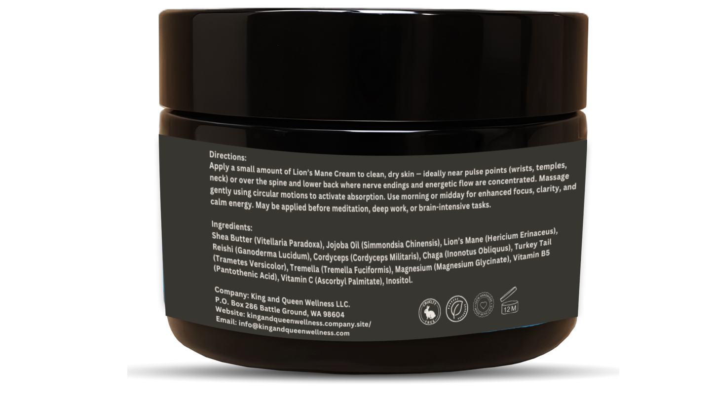 Lion’s Mane – Mushroom Cream for Focus, Clarity & Daily Cognitive Wellness