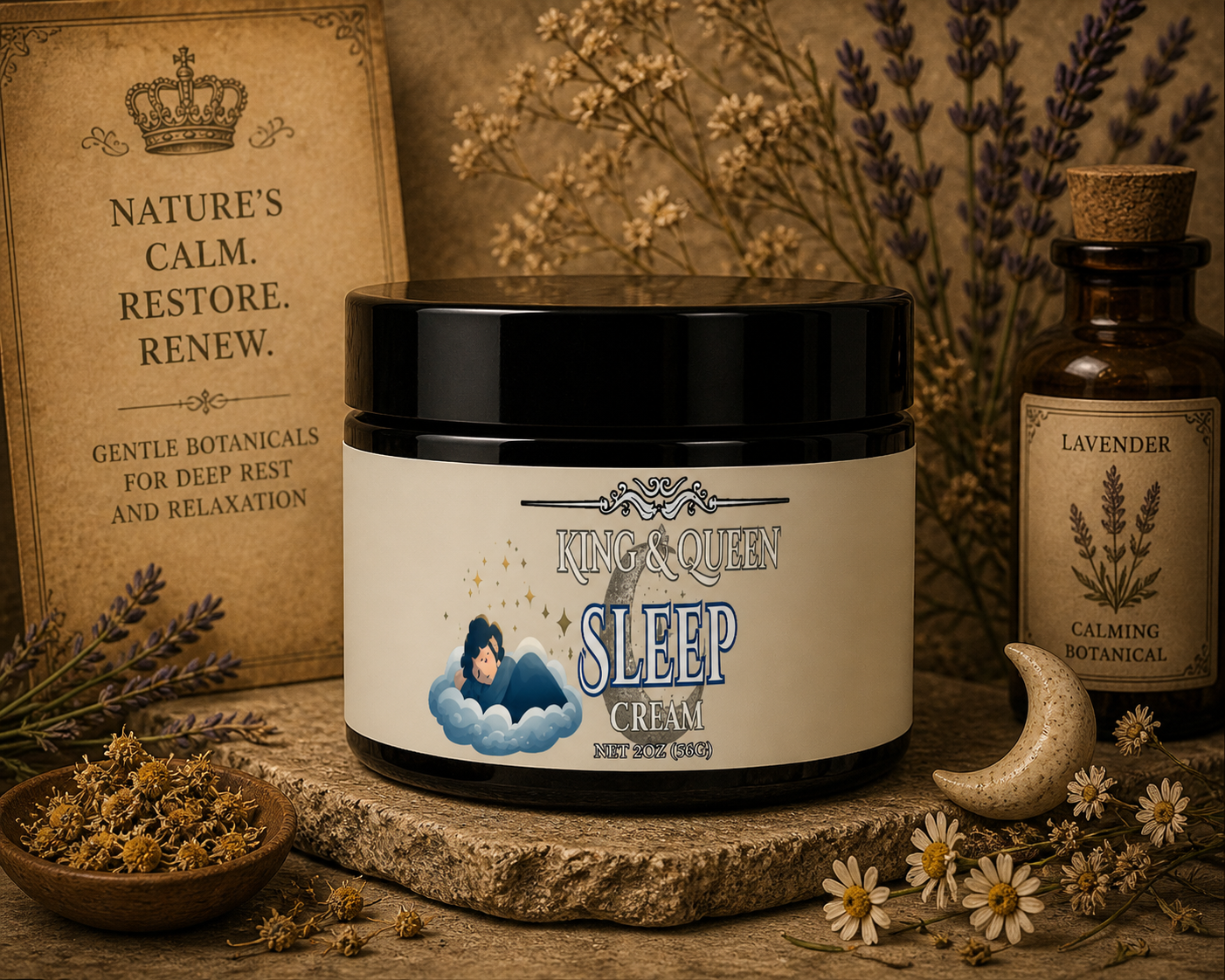 Sleep Cream – Nighttime Calm Relaxation Adrenal Herbal Balm for Rest