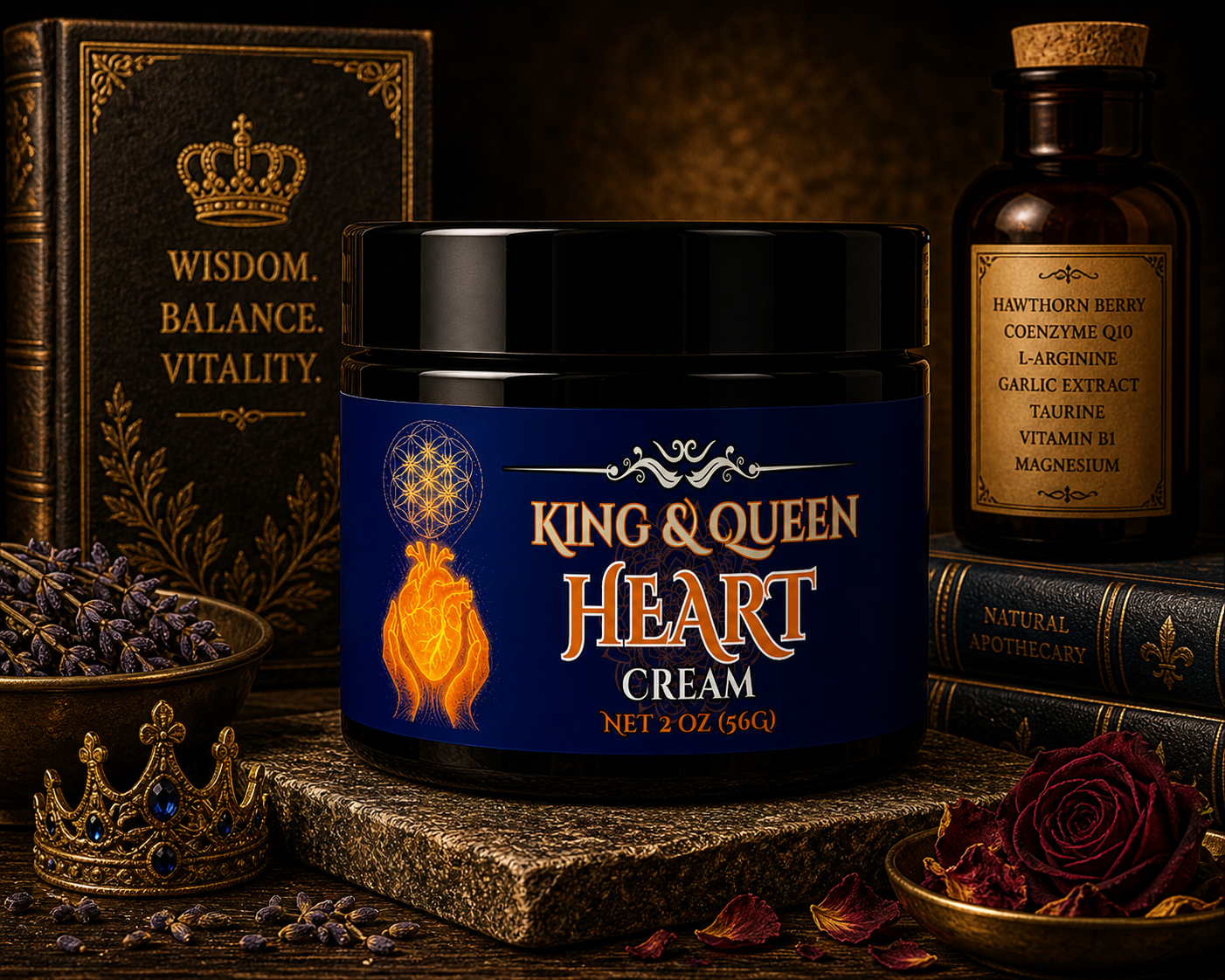 Heart Cream – Circulation Energy Support Balm • CoQ10 • Omega 3 • Hawthorn