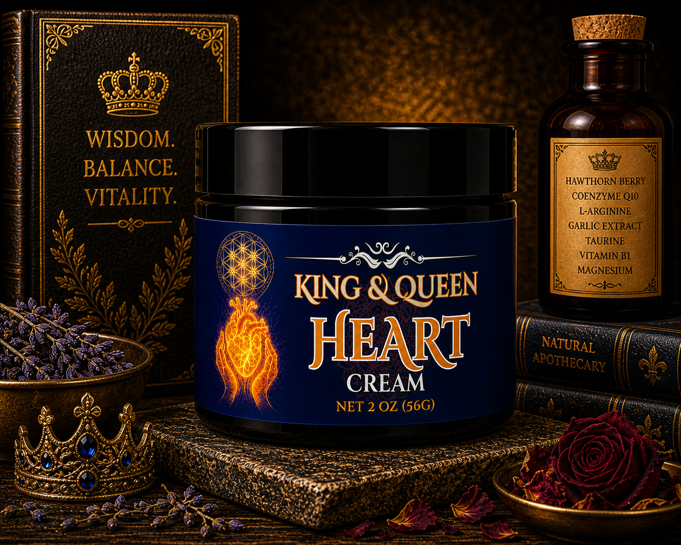 Heart Cream – Circulation Energy Support Balm • CoQ10 • Omega 3 • Hawthorn