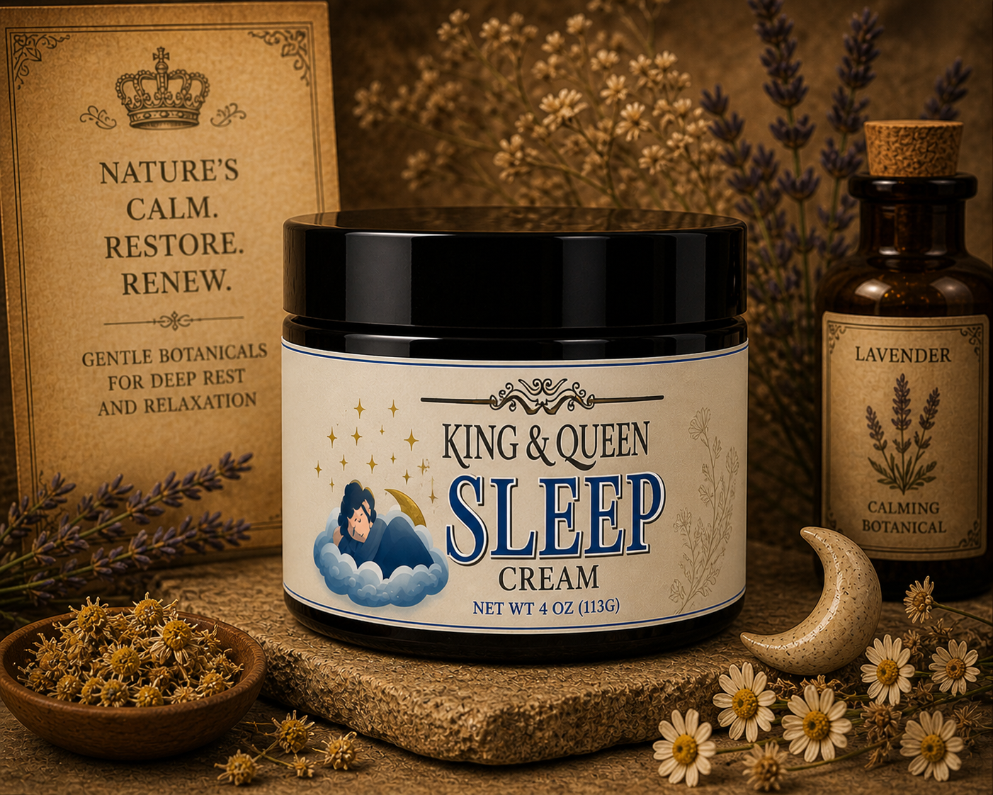 Sleep Cream – Nighttime Calm Relaxation Adrenal Herbal Balm for Rest