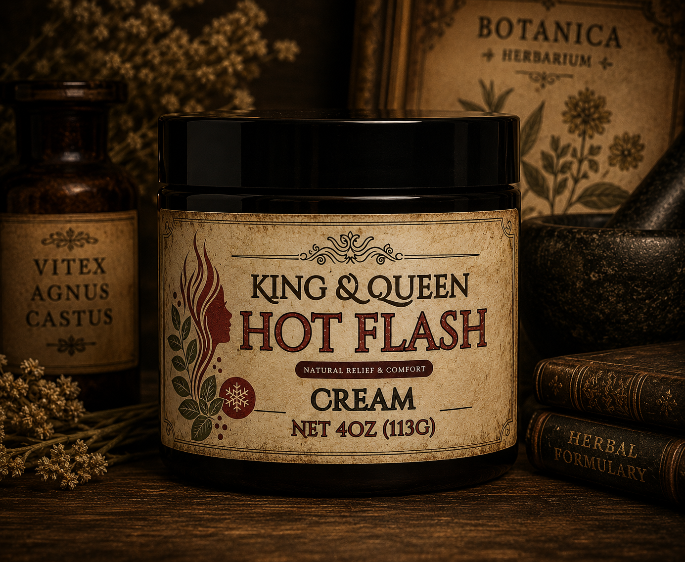 Hot Flash Cream | Wild Yam, Vitex & Red Clover | Botanical Body Cream |